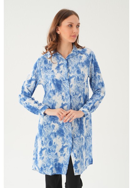4236A Desenli Tunik Saks