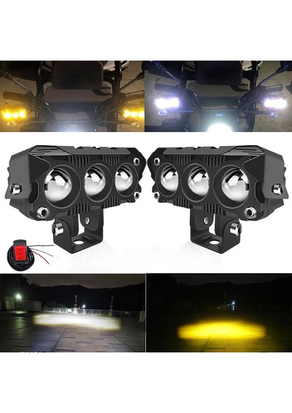 LED Spot Işık ve Sarı Beyaz Projektör Lens Dikdörtgen Baykuş LED Off Road Lamba Motosiklet ve Iş Makinesi Projektörü 12V-85V modelleri