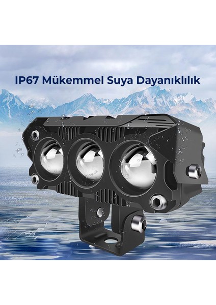 LED Spot Işık ve Sarı Beyaz Projektör Lens Dikdörtgen Baykuş LED Off Road Lamba Motosiklet ve Iş Makinesi Projektörü 12V-85V indirimleri