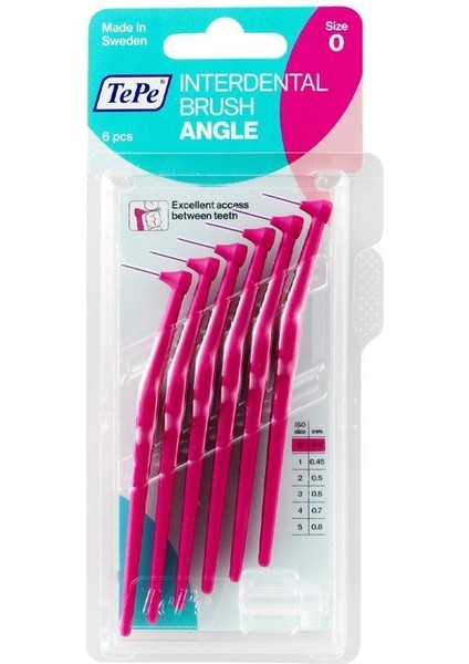 Angle Saplı Arayüz Fırçası Pembe 0,4 Mm 6 Lı