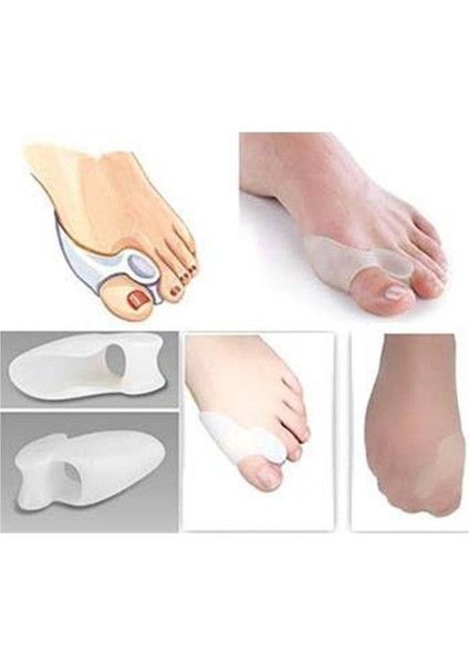 4 Adet Bunion Kemik Koruyucu Düzeltici Makaralı Baş Parmak Ped