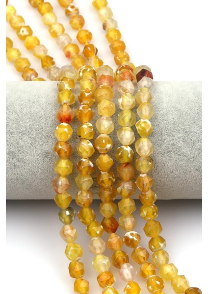 Sarı Akik Doğal Taş Dizi Hexagonel Kesim