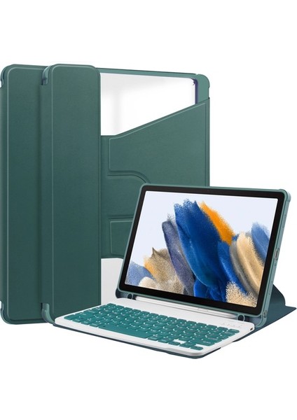 Samsung Galaxy Tab A9 Bluetooth Klavye ile Tablet Kılıfı+ Dönen Stand Pu+ Akrilik Kapak (Yurt Dışından)