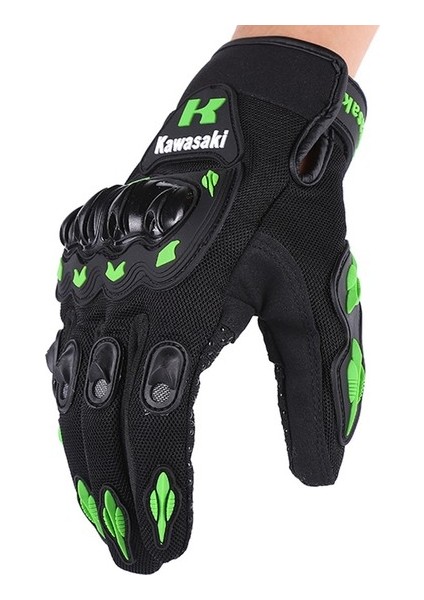 Kawasaki Eldivenleri Tam Parmak Çarpışmadan Kaçınma Binici Eldivenleri (Yurt Dışından)