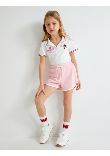 Minnie Mouse Tişört Polo Yaka Lisanslı Kısa Kollu