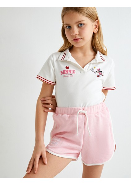 Minnie Mouse Tişört Polo Yaka Lisanslı Kısa Kollu