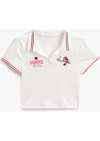 Minnie Mouse Tişört Polo Yaka Lisanslı Kısa Kollu