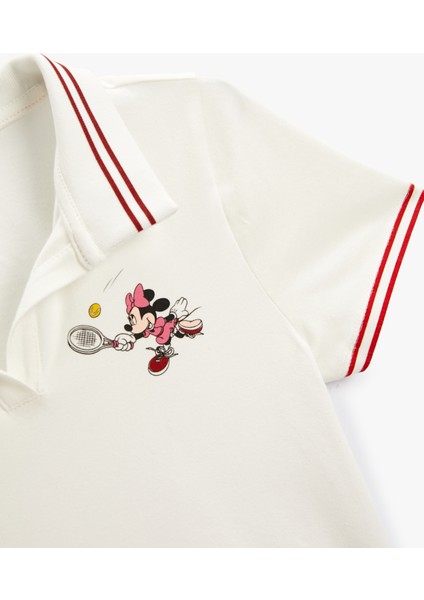 Minnie Mouse Tişört Polo Yaka Lisanslı Kısa Kollu