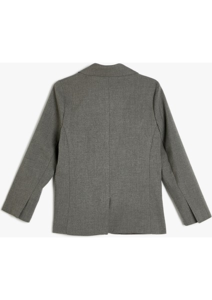 Blazer Ceket Klasik Yaka Cep Detaylı Uzun Kollu Düğmeli fırsatları