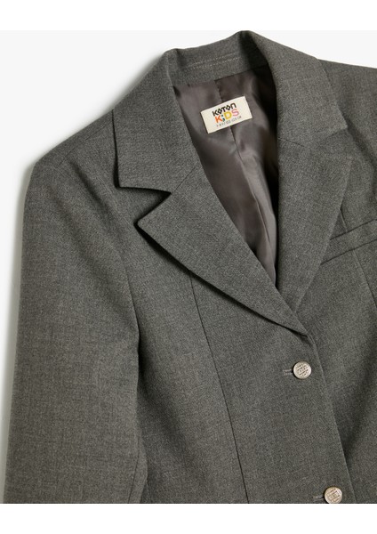 Blazer Ceket Klasik Yaka Cep Detaylı Uzun Kollu Düğmeli indirimleri