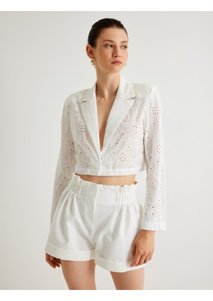 x Melis Ağazat - Kısa Fisto Ceket Kruvaze Ters Yaka Pamuklu modelleri