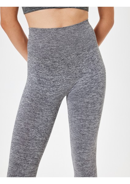 Dikişsiz Tayt Spor Yüksek Bel Tül Detaylı Kırçıllı Slim Fit