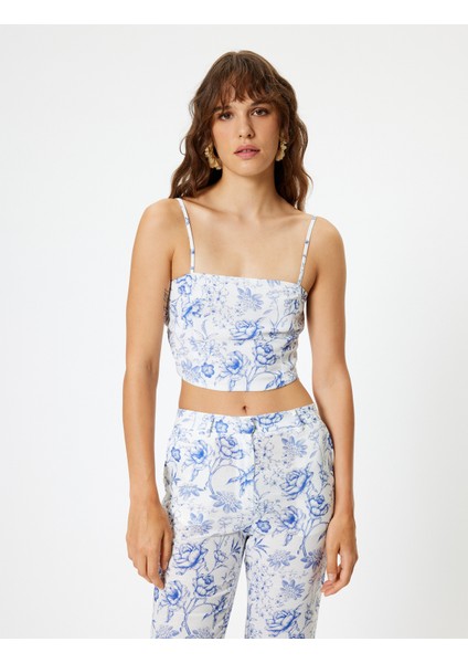 x Melis Ağazat - Ince Askılı Çiçekli Büstiyer Slim Fit Astarlı modelleri