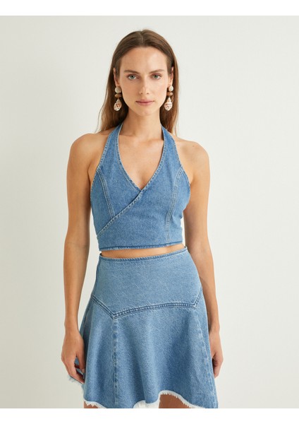 x Şahika Ercümen - Kot Crop Üst
