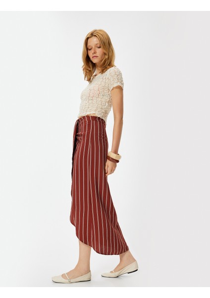 x Melis Ağazat Midi Boy Sarong Etek Kruvaze Asimetrik Slim Fit fiyatları