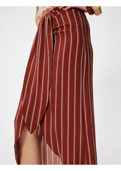 x Melis Ağazat Midi Boy Sarong Etek Kruvaze Asimetrik Slim Fit indirimleri