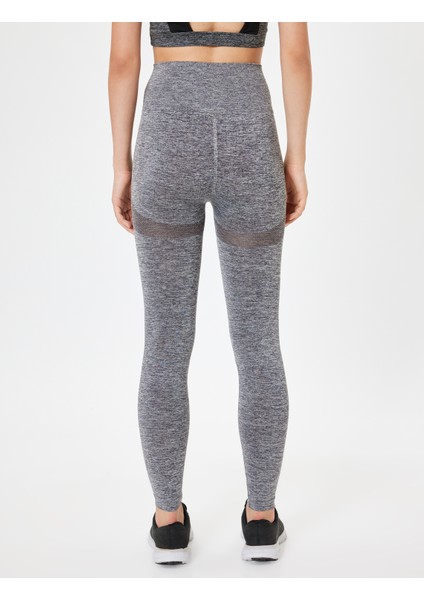 Dikişsiz Tayt Spor Yüksek Bel Tül Detaylı Kırçıllı Slim Fit fırsatları