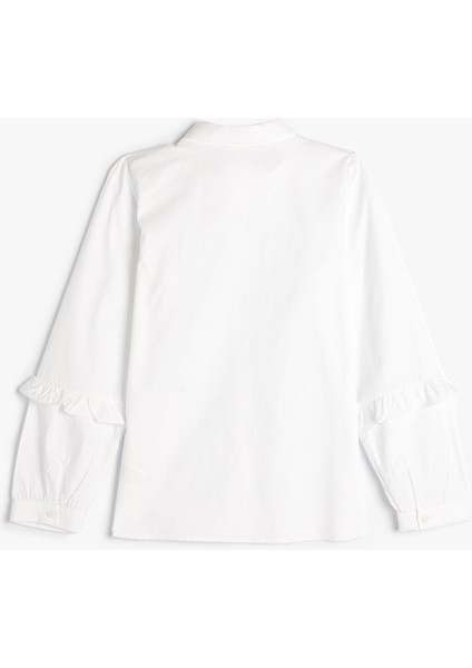 Basic Gömlek Uzun Kollu Düğme Kapamalı Fırfır Detaylı fiyatları