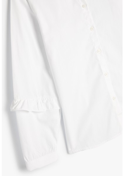 Basic Gömlek Uzun Kollu Düğme Kapamalı Fırfır Detaylı modelleri