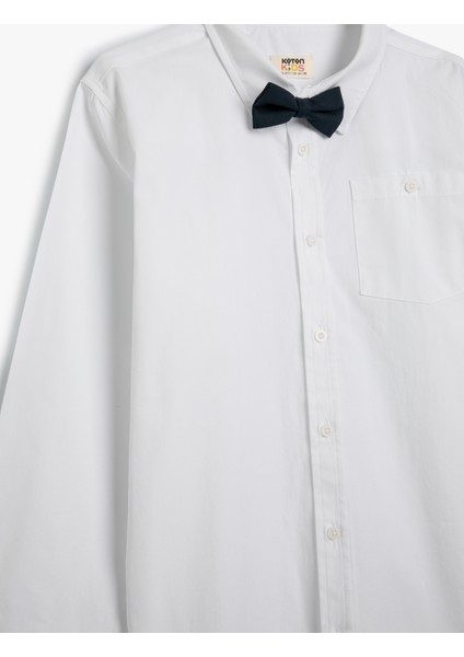 Gömlek Papyon Detaylı Uzun Kollu Pamuklu Klasik Yaka modelleri