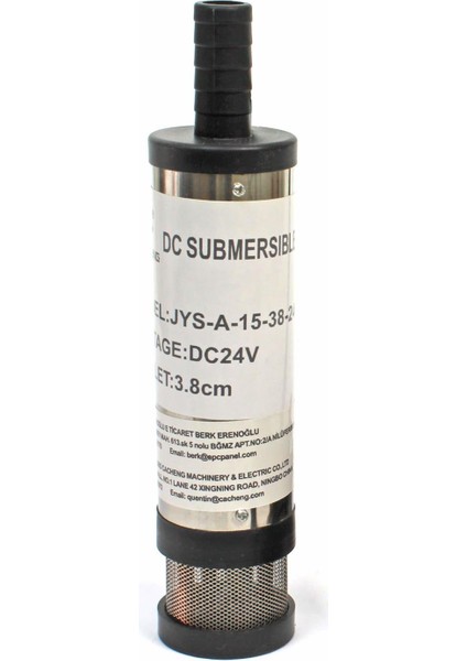 24 Volt Mazot Yağ Aktarma Pompası, Dc Mini Dalgıç Pompa Süzgeçli 38 mm Dış Çap