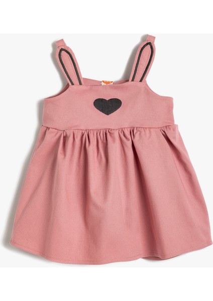 Salopet Elbise Aplike Detaylı Işlemeli