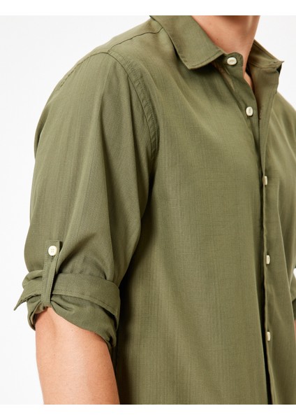 Klasik Gömlek Uzun Kollu Düğmeli Kol Detaylı Pamuklu indirimleri