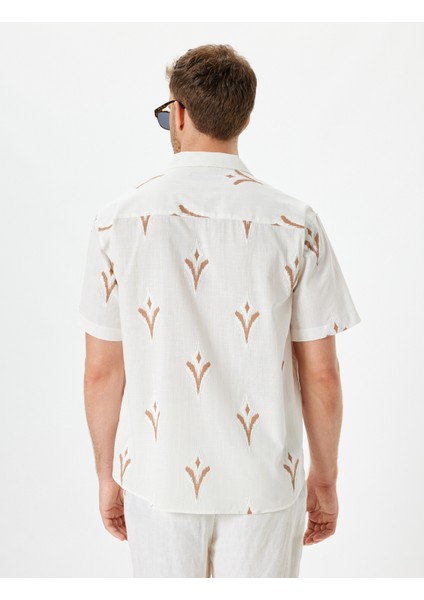 Kısa Kollu Gömlek Etnik Desenli Pamuklu fırsatları