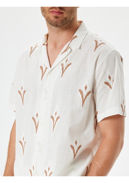Kısa Kollu Gömlek Etnik Desenli Pamuklu indirimleri