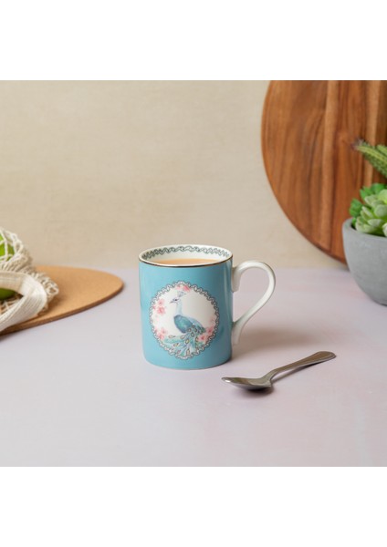 Fine China 280ML Düz Taraflı Kupa Tavus Kuşu