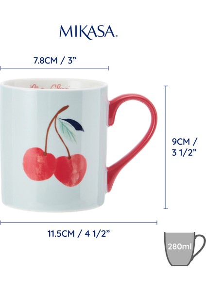 Fine China 280ML Düz Taraflı Kupa Kiraz