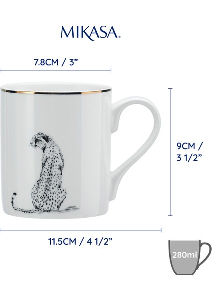 Fine China 280ML Düz Taraflı Kupa Çita