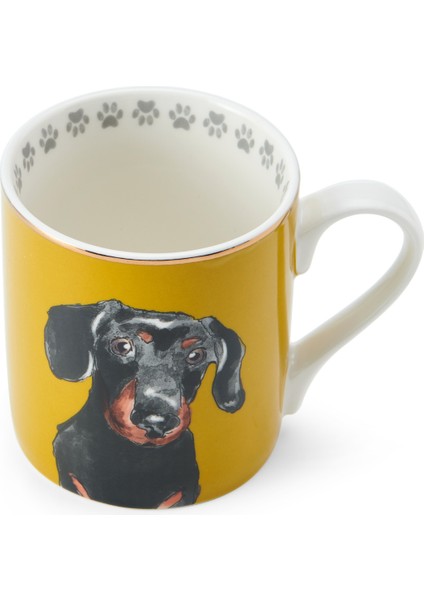 Mkcandasch Fine China 280ml Düz Taraflı Kupa Dashchund