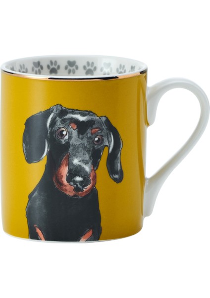 Mkcandasch Fine China 280ml Düz Taraflı Kupa Dashchund