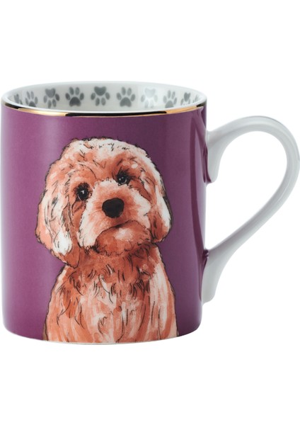 Mkcancpoo Fine China 280ml Düz Taraflı Kupa Cockapoo