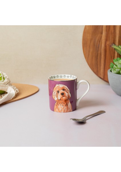Mkcancpoo Fine China 280ml Düz Taraflı Kupa Cockapoo