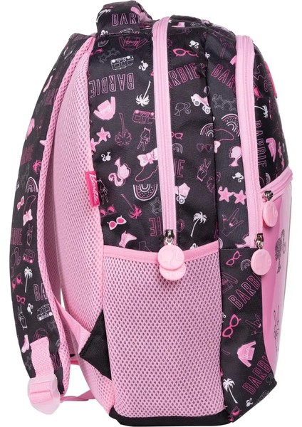 Barbie Büyük Boy 3 Bölmeli Cepli Çocuk Okul Sırt Çantası Siyah-Pembe fiyatları