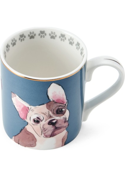 Fine China 280ML Düz Taraflı Kupa Fransız Bulldog