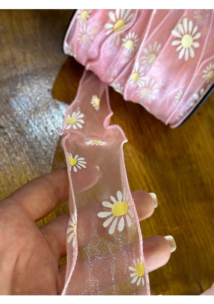 Papatya Desenli Tül Şerit Dikiş Giyim Aksesuarı En 5 cm (1 Metre ) modelleri