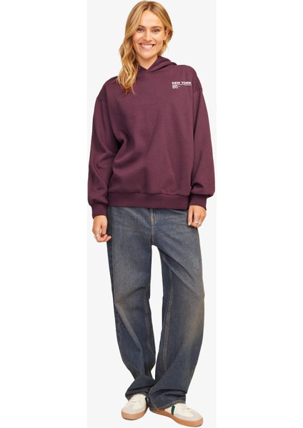 Jxnelly Kadın Bordo Sweatshirt 12260618-SASSAFRAS