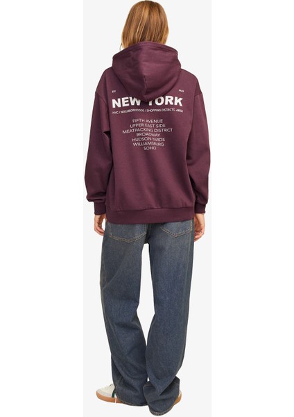 Jxnelly Kadın Bordo Sweatshirt 12260618-SASSAFRAS