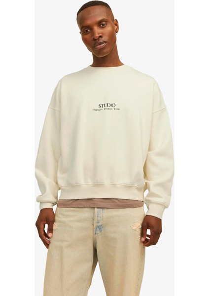 Jorbrooklyn Erkek Beyaz Sweatshirt 12262881-ANTIQUEWHITE