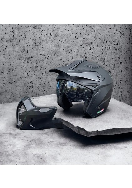 X1-X Seul Tokyo 2 Mat Siyah Modüler Kask (Yeni Sezon)