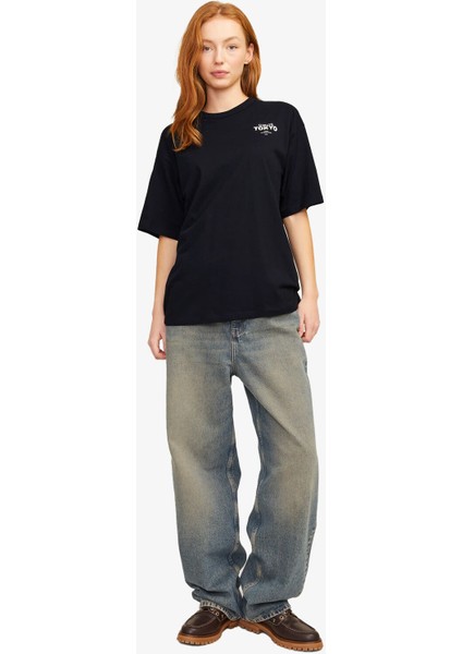 Jxnelly Kadın Siyah T-Shirt 12260615-BLACK