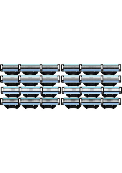 24PCS Değiştirilebilir Tıraş Bıçakları Yeniden Doldurma Kılavuzu 3 Erkek (Yurt Dışından)