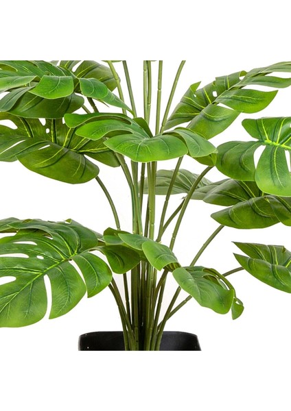 Yapay Deve Tabanı Bitkisi (Monstera Ağacı) 18 Yapraklı Yeşil 70 Cm.