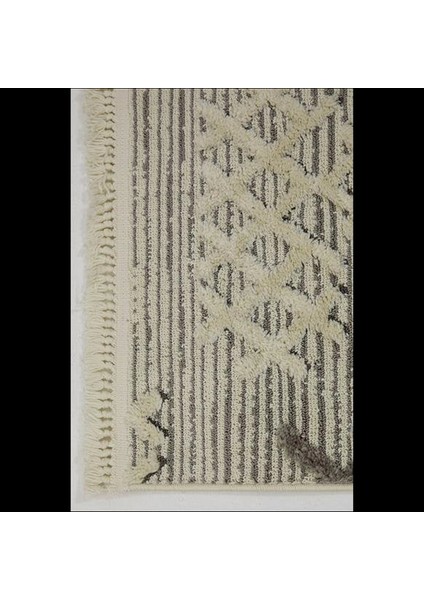 Gri İskandinav Halı - Çizgisel Desenli Salon ve Koridor Halısı - Hoom Rugs Step 2205