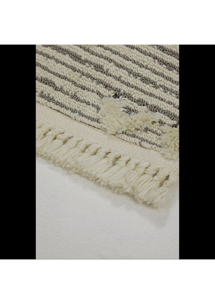 Gri İskandinav Halı - Çizgisel Desenli Salon ve Koridor Halısı - Hoom Rugs Step 2205