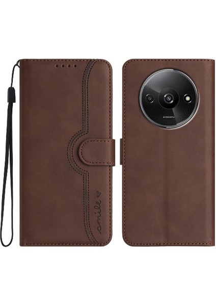 Xiaomi Redmi A3 Durumda Premium Pu Cüzdan Dahili Mıknatıs ile Uyumlu (Yurt Dışından)