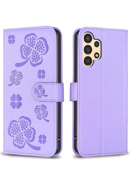 Samsung Galaxy A73 5g Için Flip Case Kart Yuvaları Tutucu Kickstand Yonca Pu (Yurt Dışından)